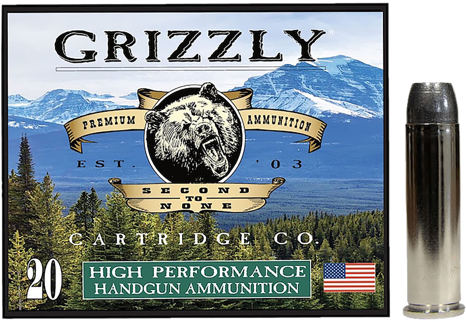 GRIZZLY Grizzly Ammo GC357M12 357Mag 180gr Wide Flat Nose Gas Check 20 Per Box/10 Case